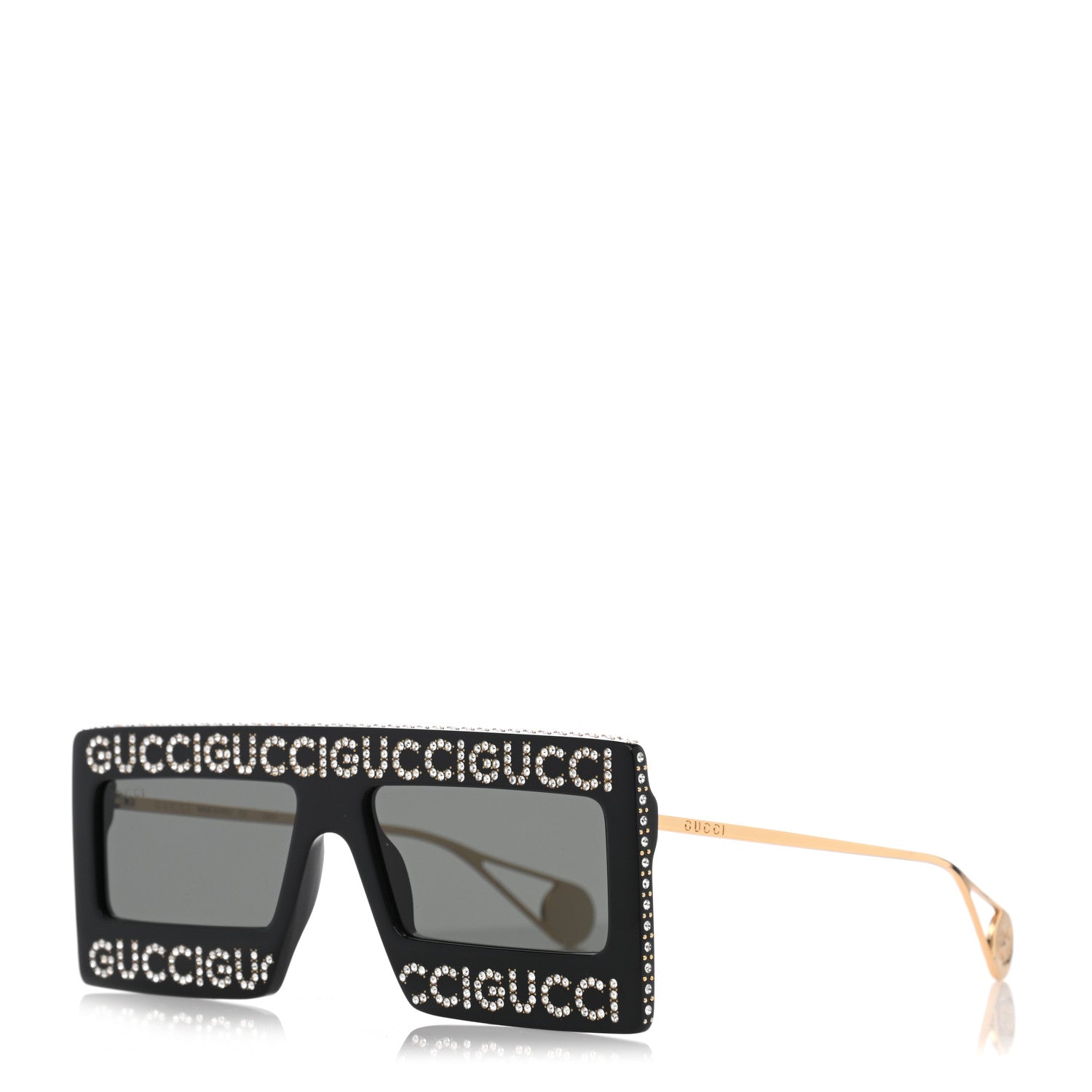 Gucci Acetate Crystal Mask-Frame Sunglasses GG0431S Black 1 of 14