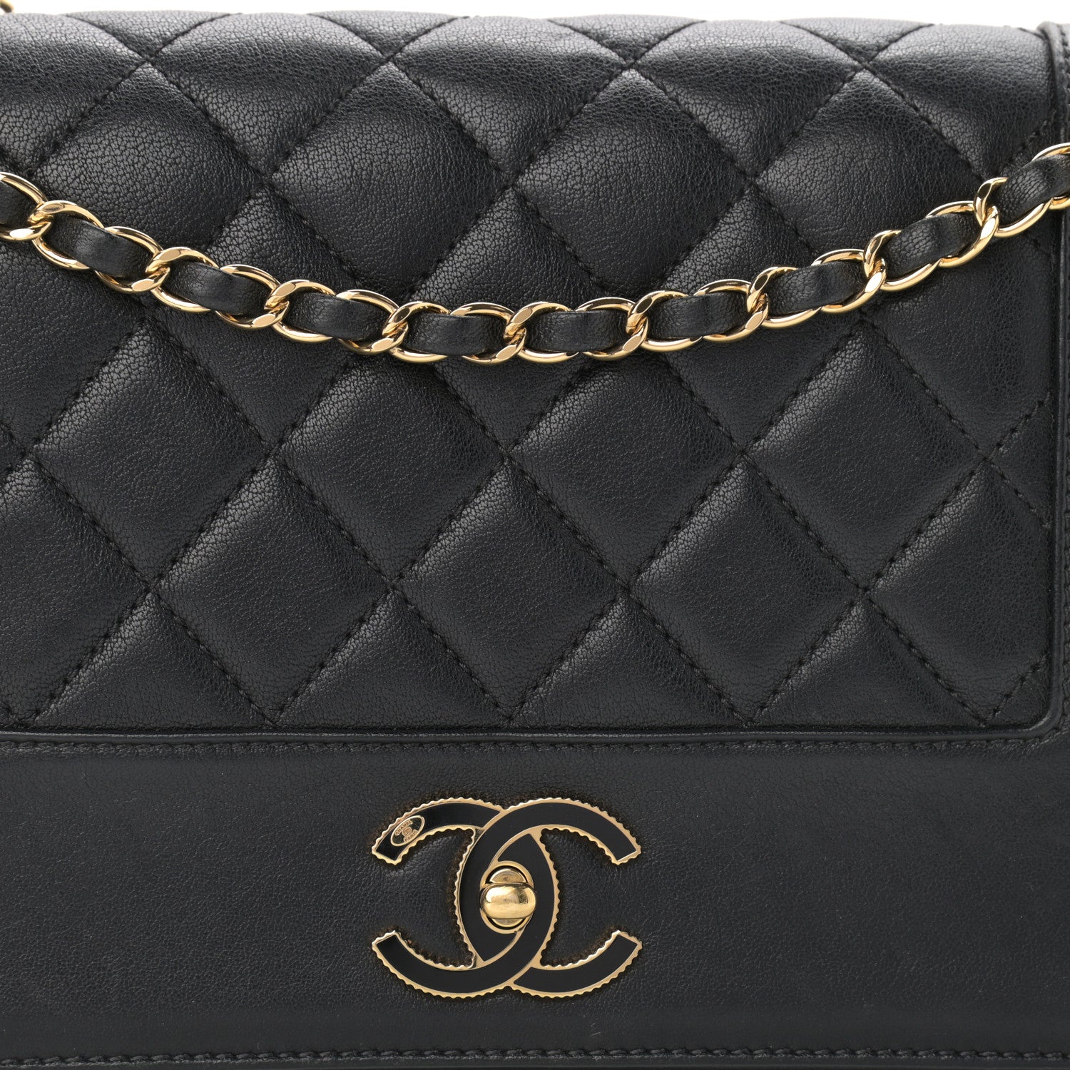 Chanel Sheepskin Quilted Vintage Mademoiselle Flap Black 8 of 12