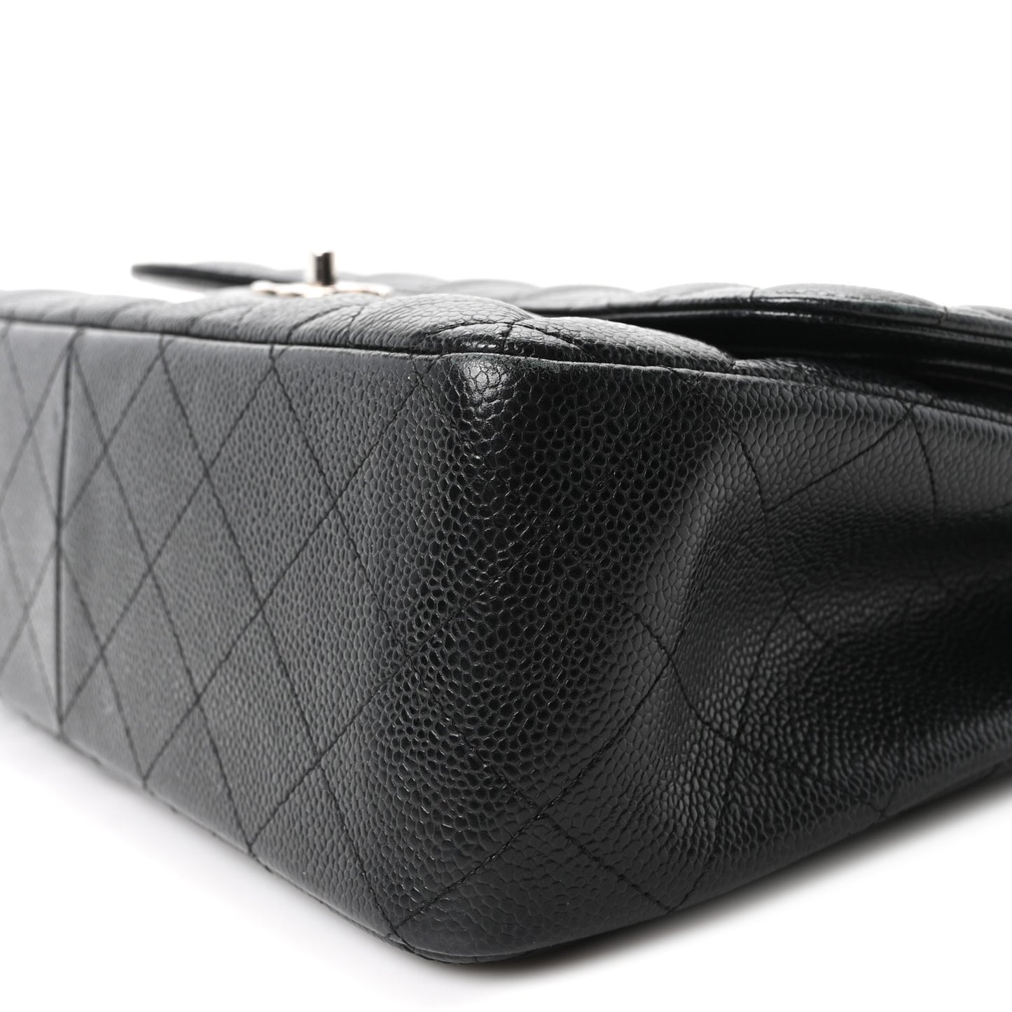 Caviar Quilted Jumbo Double Flap Black