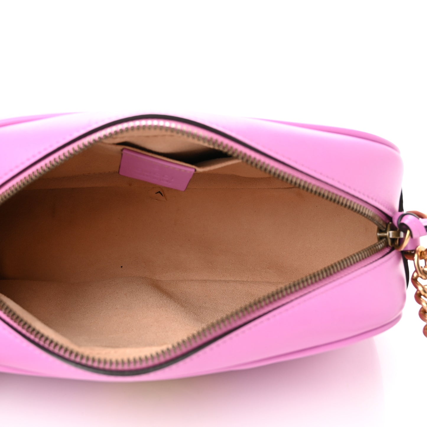 Calfskin Matelasse Small GG Marmont Chain Shoulder Bag Candy Mousse