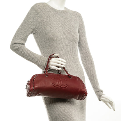 Chanel Smooth Calfskin Petit Luxe Ligne Bowler Red 2 of 7