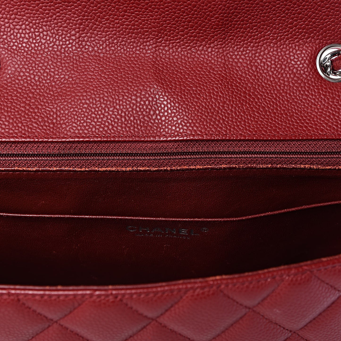 Caviar Quilted Jumbo Single Flap Red