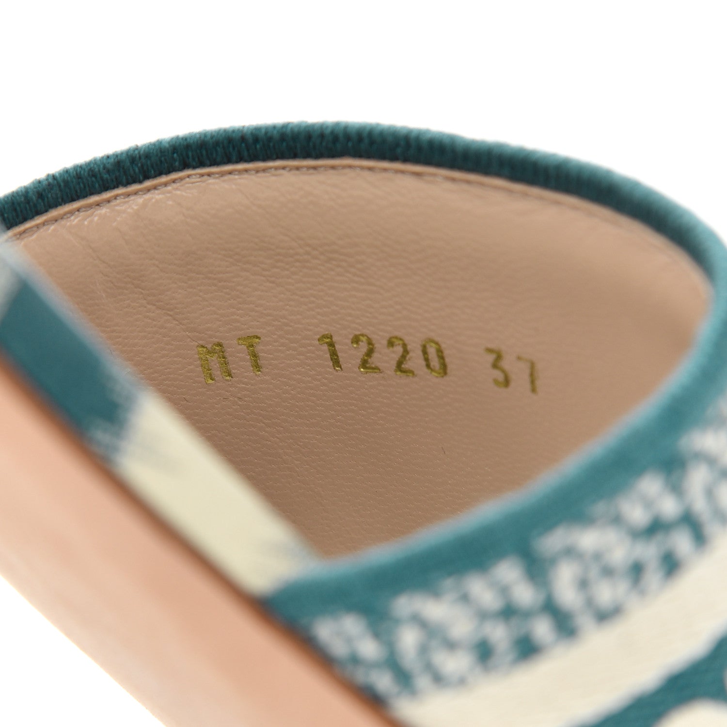 Christian Dior Cotton D-Stripes Embroidered Dway Mules Slide Sandals 37 Deep Ocean 8 of 11