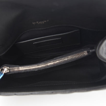 Saint Laurent Sheepskin Matelasse Chevron Monogram Medium College Bag Black 4 of 11