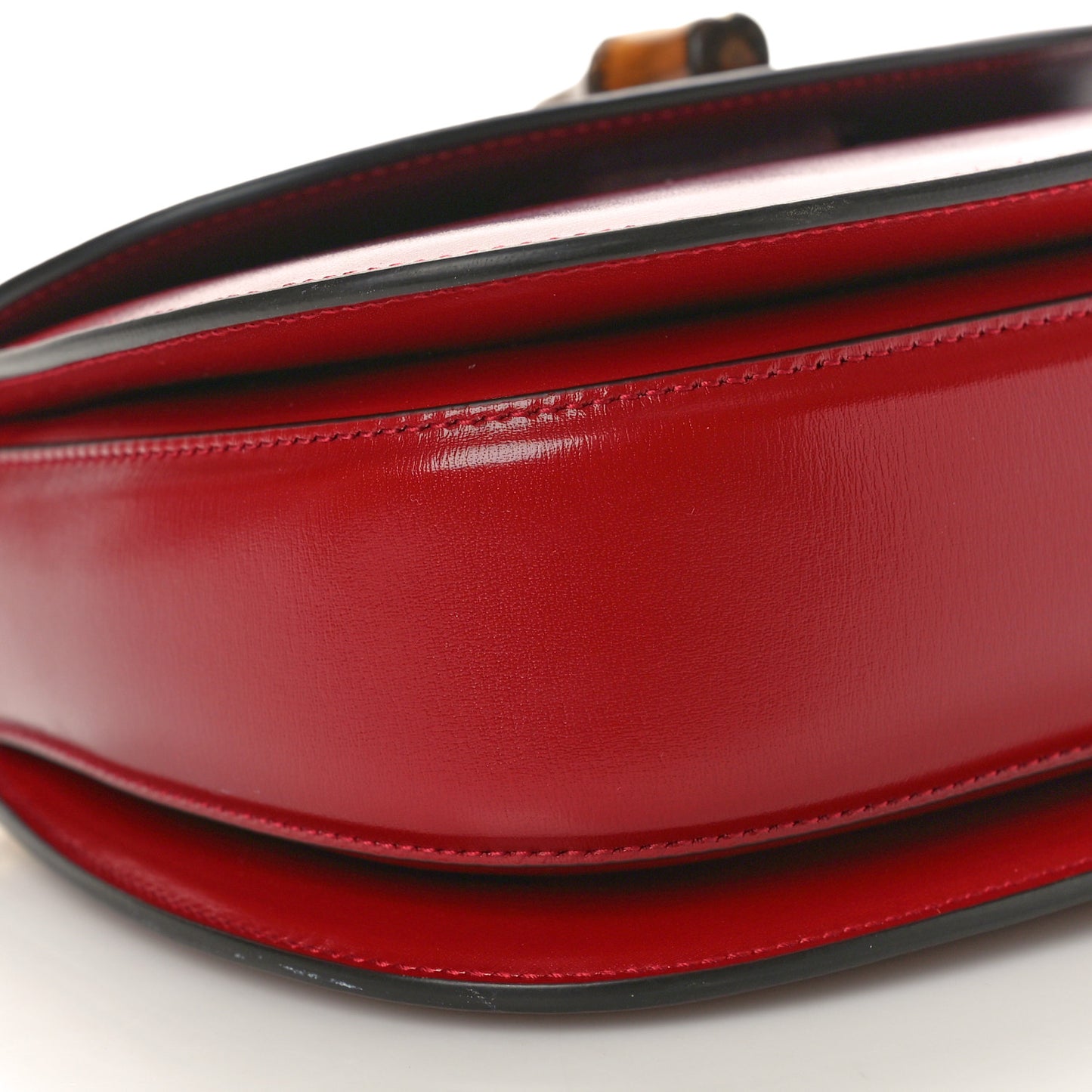 Boarded Dyana Lux Calfskin Web Small Bamboo 1947 Top Handle Bag Red