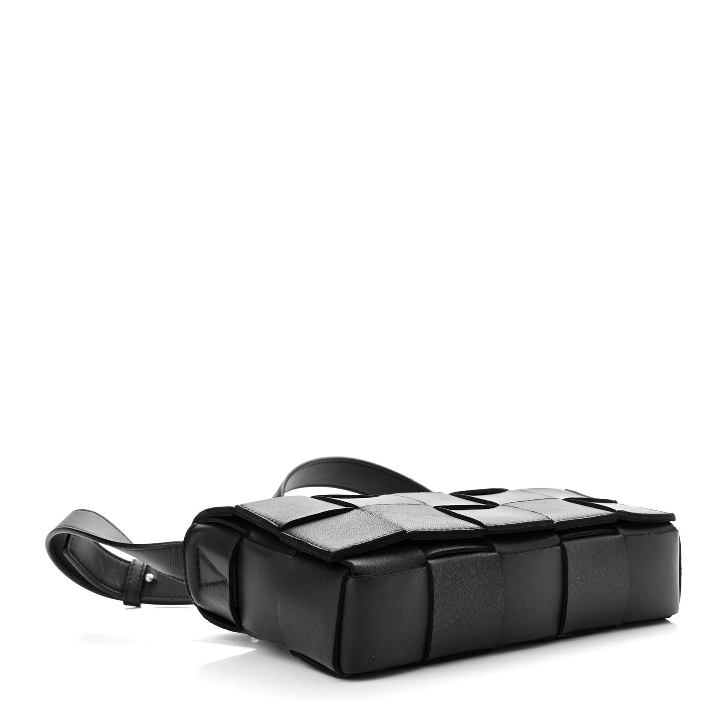 Lambskin Maxi Intrecciato Cassette Crossbody Bag Black