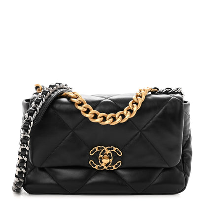 Chanel Goatskin Quilted Medium Chanel 19 Flap Black 1 of 10