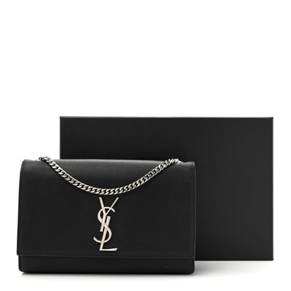 Saint Laurent Grain De Poudre Medium Classic Monogram Kate Satchel Black 16 of 16