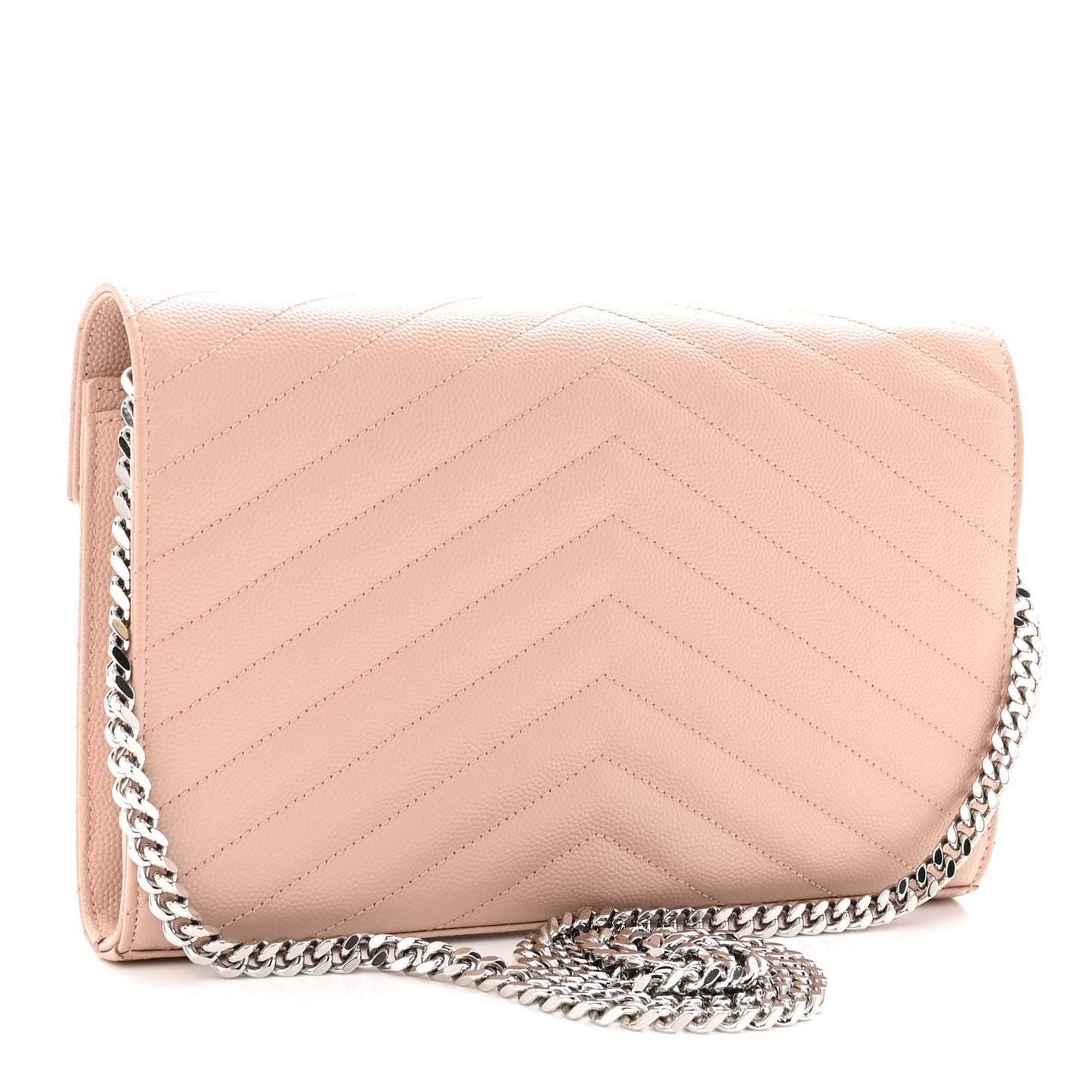 Grain De Poudre Matelasse Chevron Cassandre Chain Wallet Pale Pink