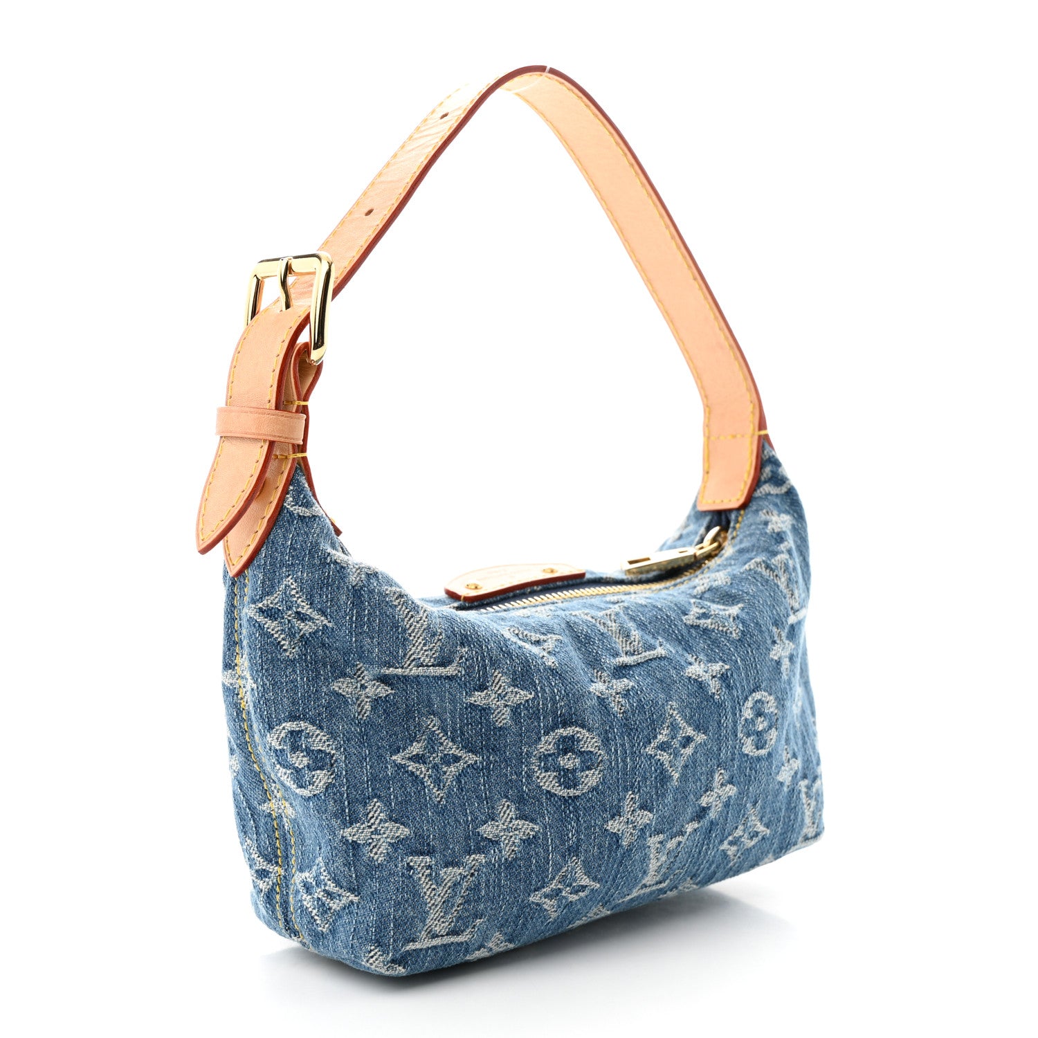 Louis Vuitton Monogram Denim Hills Pochette Blue 3 of 12