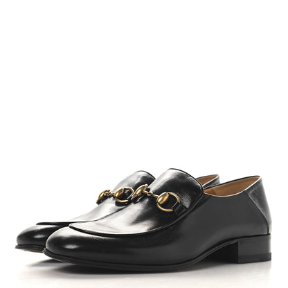 Gucci Goatskin Womens Horsebit Mid-Heel Loafers 38 Black 4 of 10