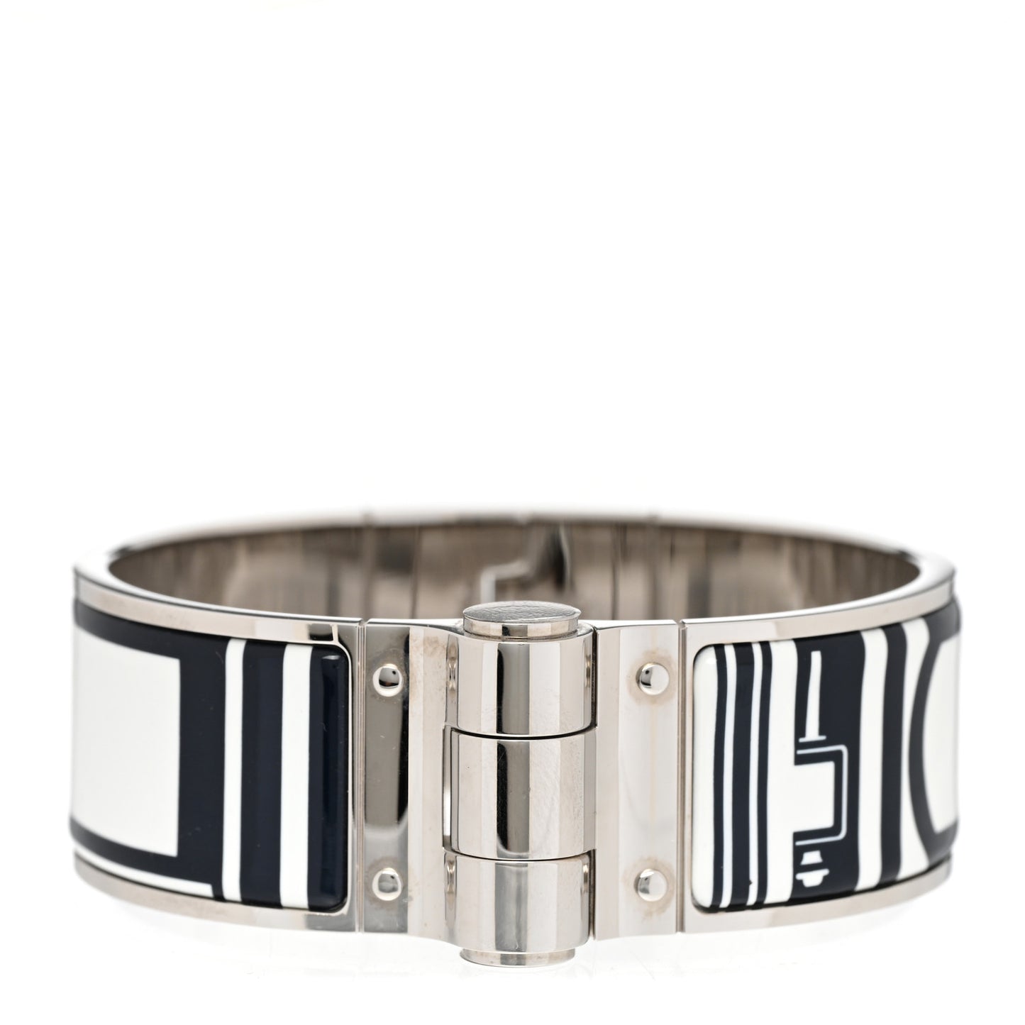 Enamel Printed Wide Les Coupes Tattoo Hinged Bracelet S Positif Negatif