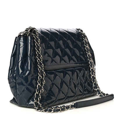 Chanel Patent Quilted Large Coco Shine Accordion Flap Dark Navy Blue 3 of 18