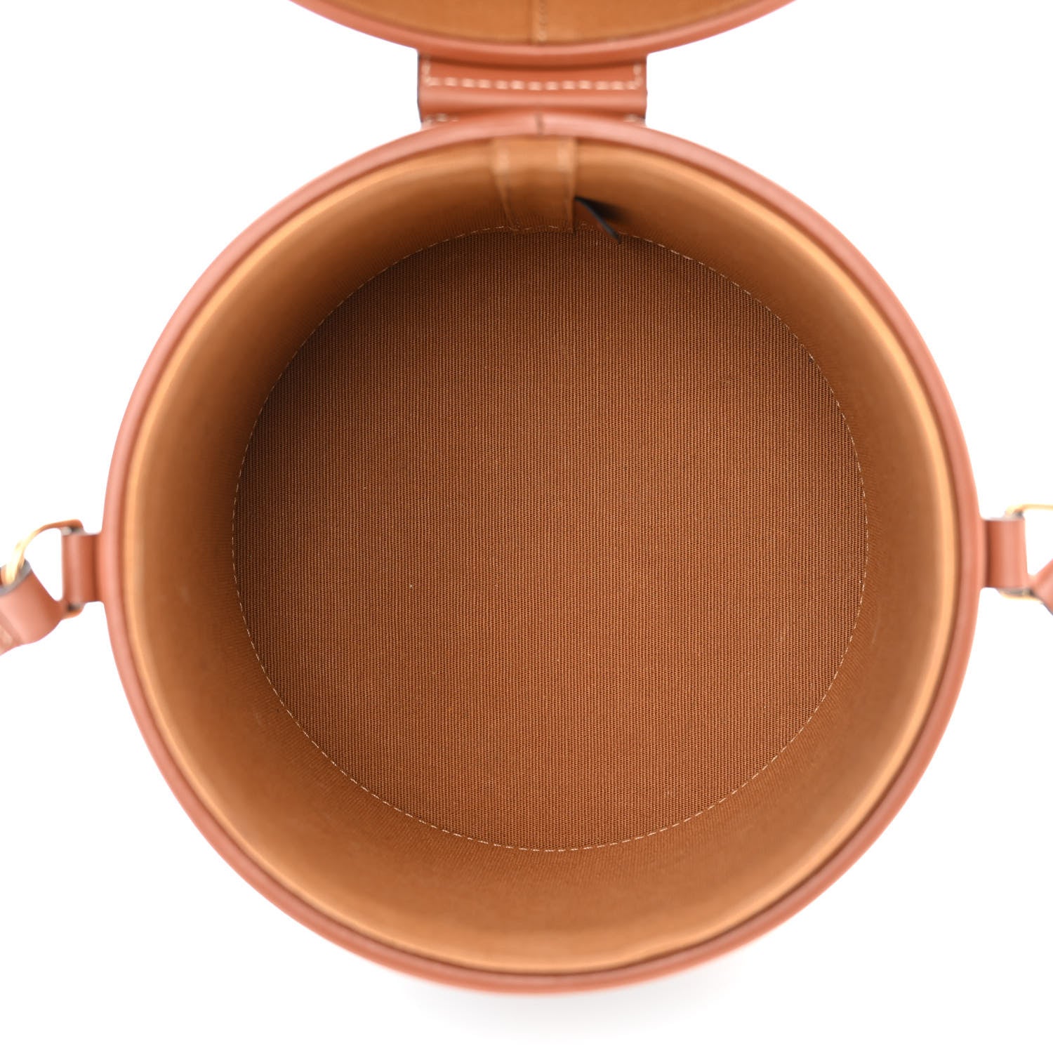 Celine Calfskin Triomphe Canvas Medium Tambour Bag Tan 8 of 14