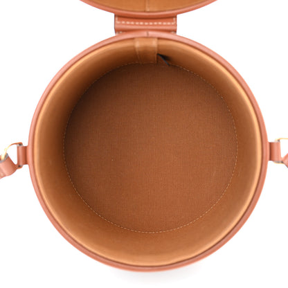 Celine Calfskin Triomphe Canvas Medium Tambour Bag Tan 8 of 14