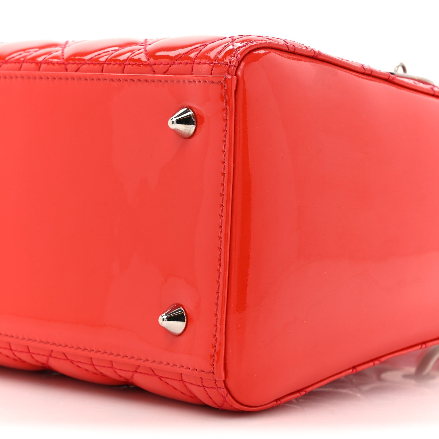 Christian Dior Patent Cannage Medium Lady Dior Red 9 of 15