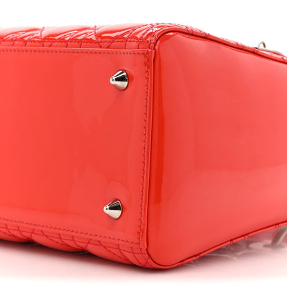 Christian Dior Patent Cannage Medium Lady Dior Red 9 of 15