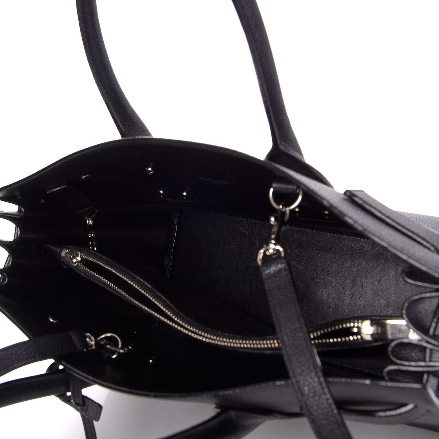 Grained Calfskin Small Sac De Jour Black