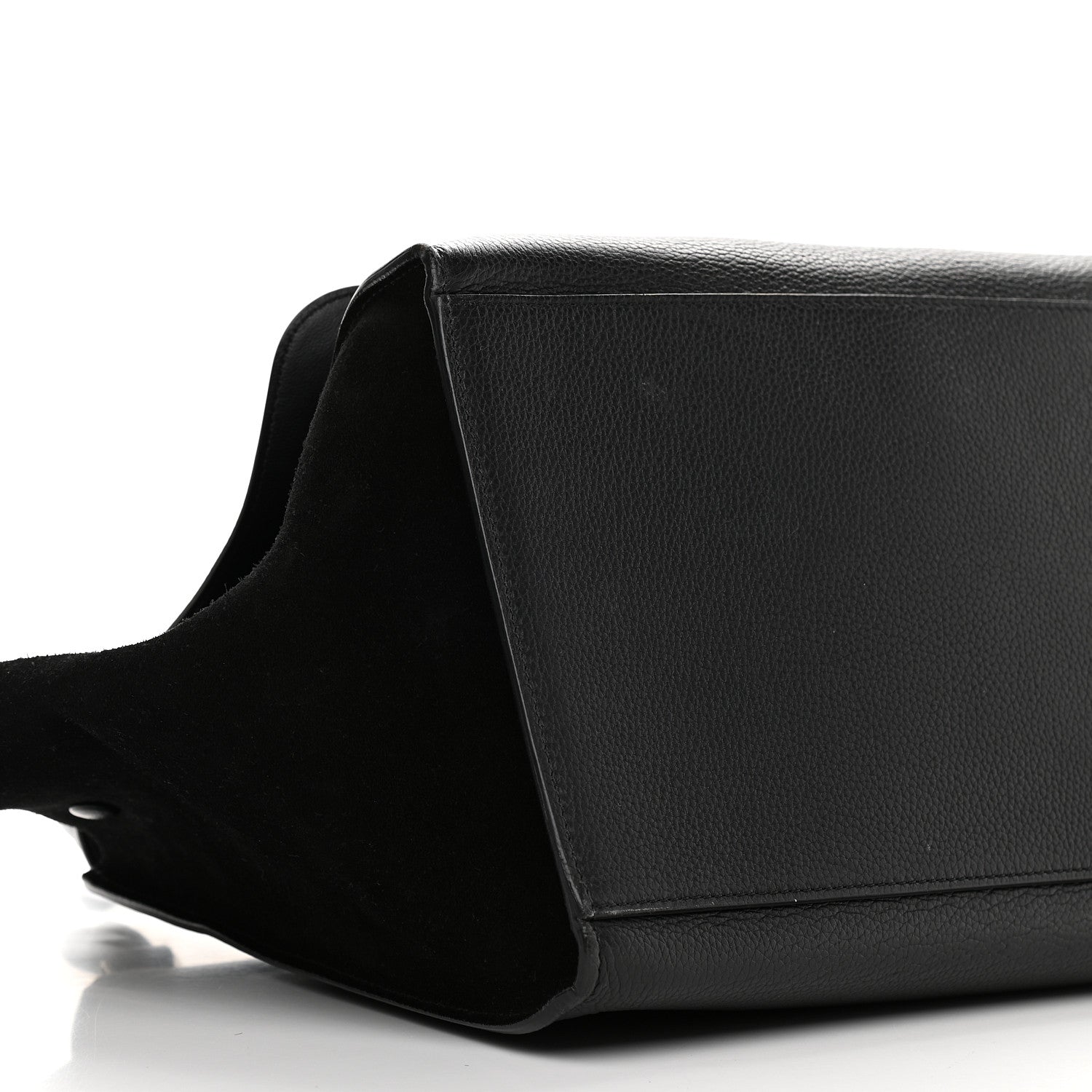 Celine Drummed Calfskin Suede Medium Trapeze Black 7 of 10