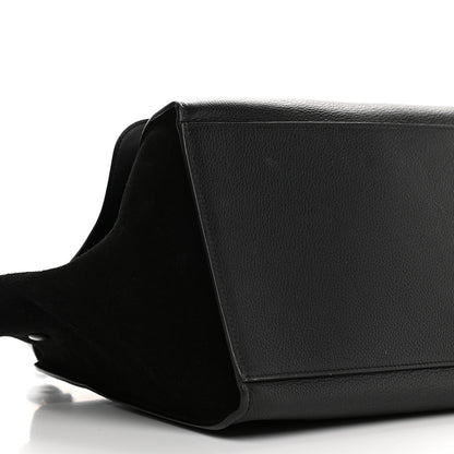 Celine Drummed Calfskin Suede Medium Trapeze Black 7 of 10