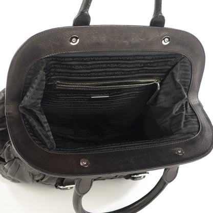Prada Nappa Gaufre Framed Tote Nero Black 5 of 8