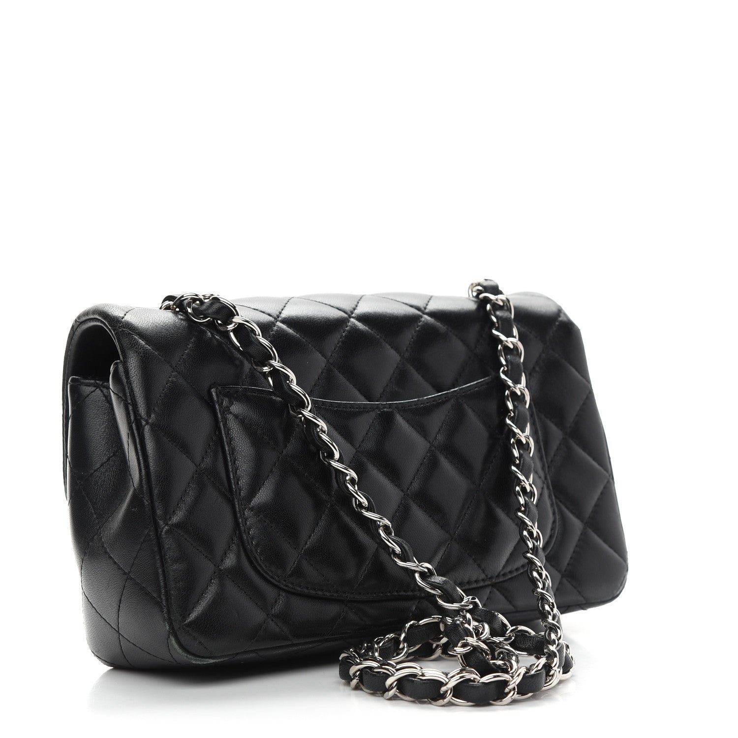 Chanel Lambskin Quilted Mini Rectangular Flap Black 3 of 10