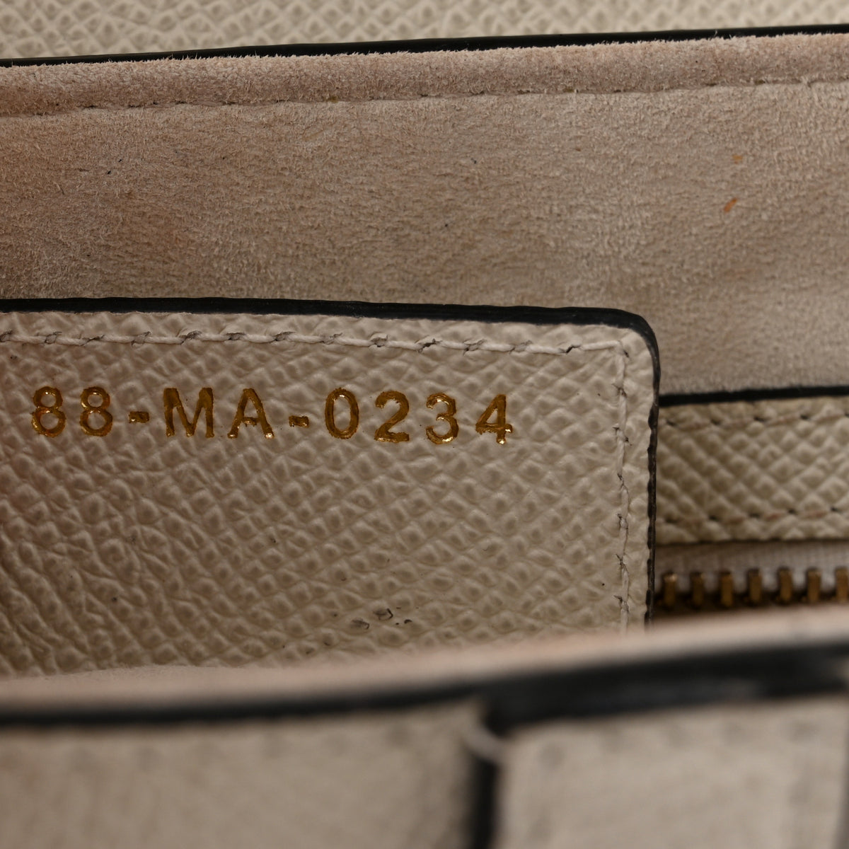 Grained Calfskin Saddle Bag With Strap Latte