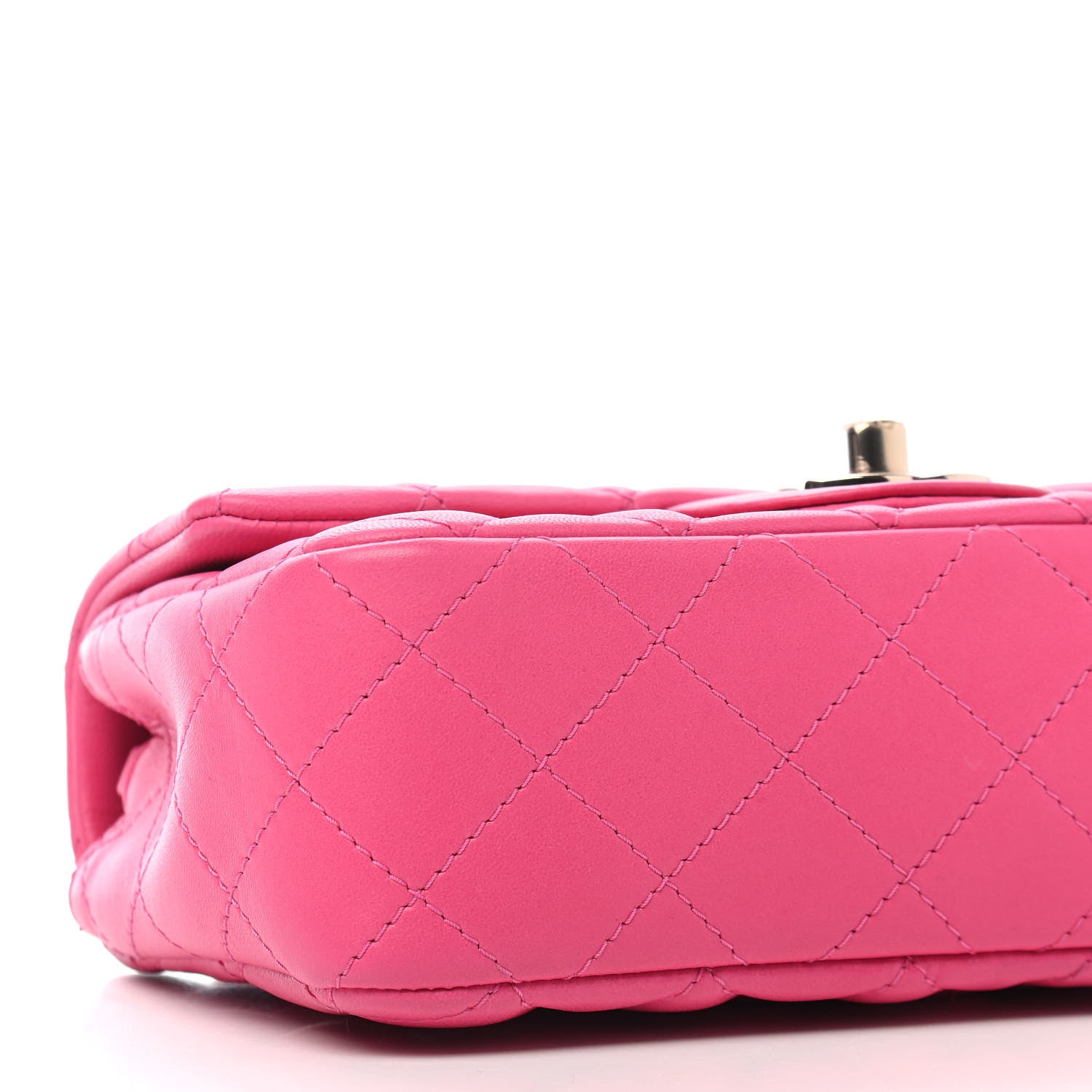 Chanel Lambskin Quilted Mini Rectangular Flap Dark Pink 8 of 9
