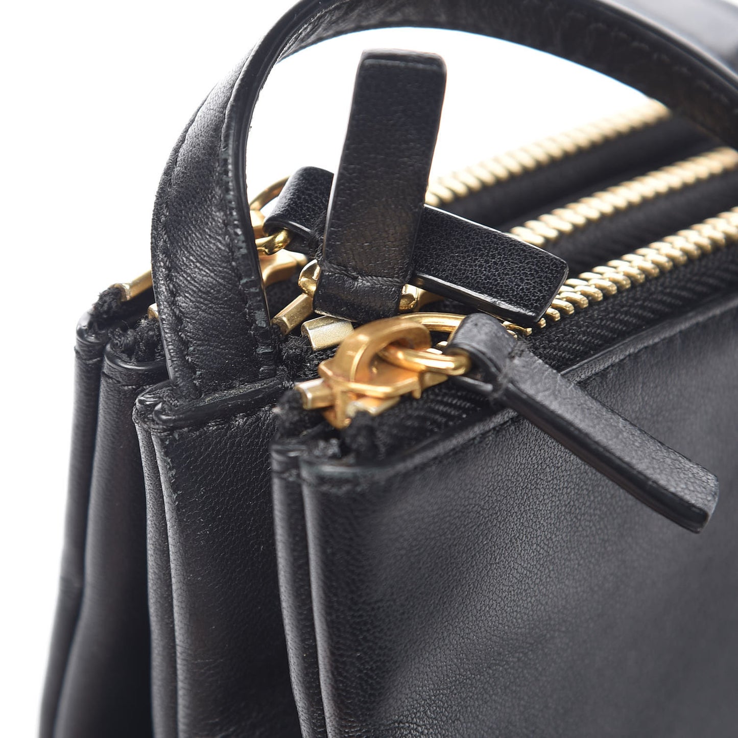 Lambskin Large Trio Crossbody Bag Black
