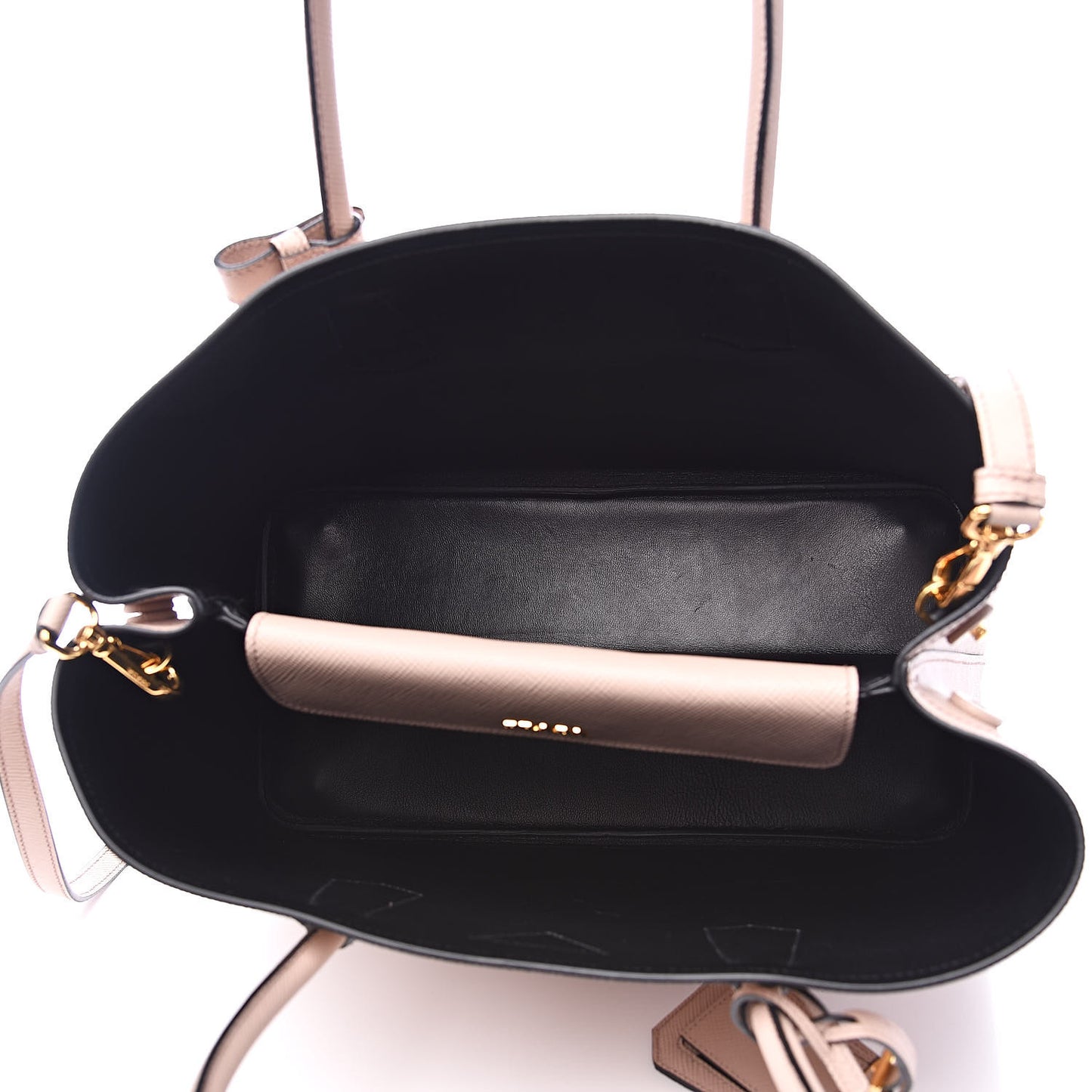Saffiano Cuir Medium Double Bag Cammeo