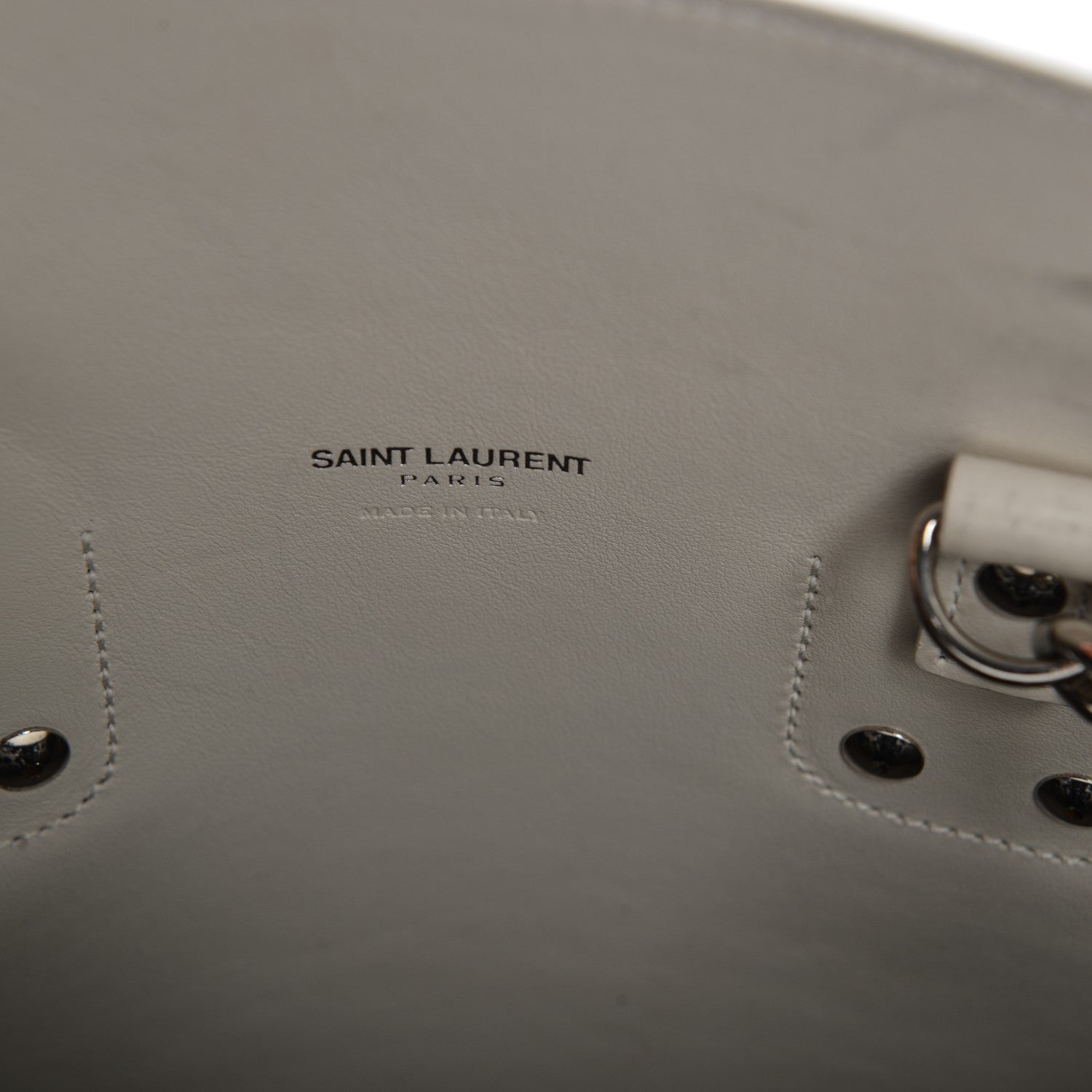 Saint Laurent Grained Calfskin Embossed Python Small Sac De Jour Porcelain 6 of 8
