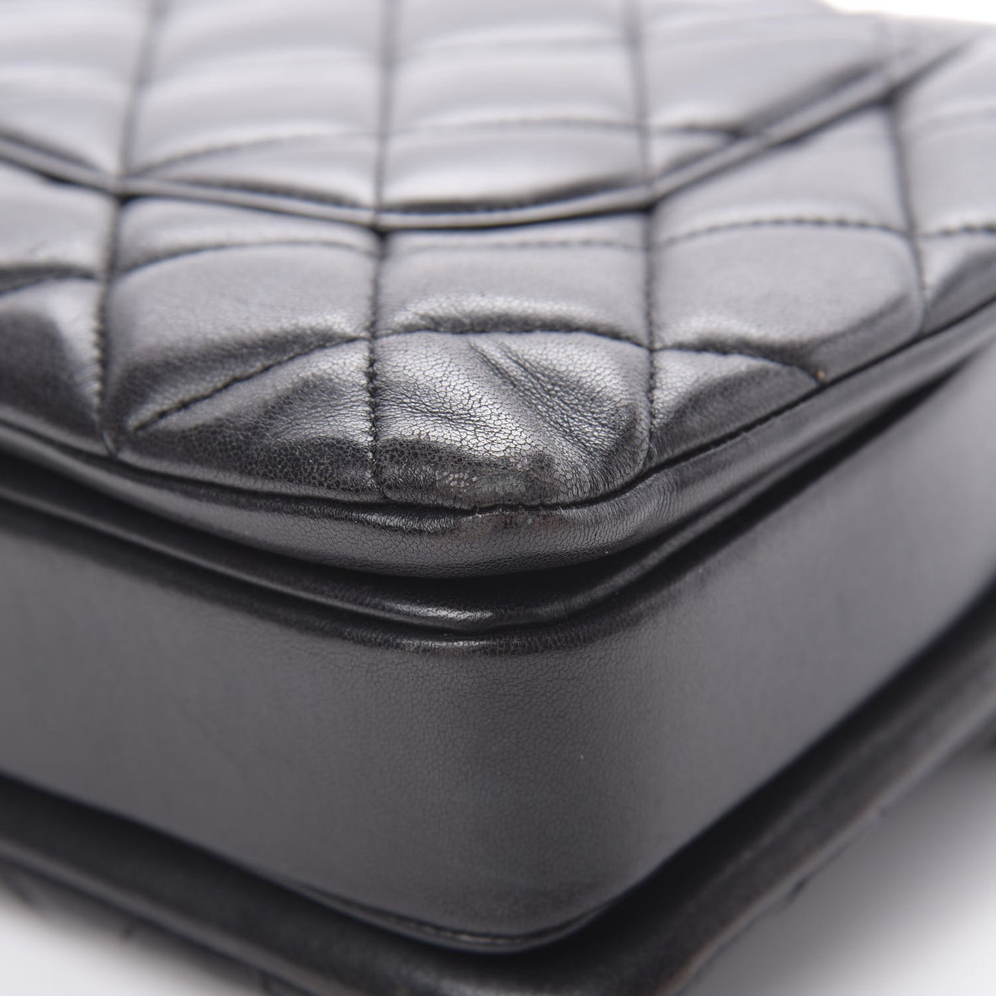 Lambskin Quilted Medium Trendy CC Flap Dual Handle Bag Black