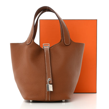 Hermes Taurillon Clemence Picotin Lock 18 PM Gold 13 of 13