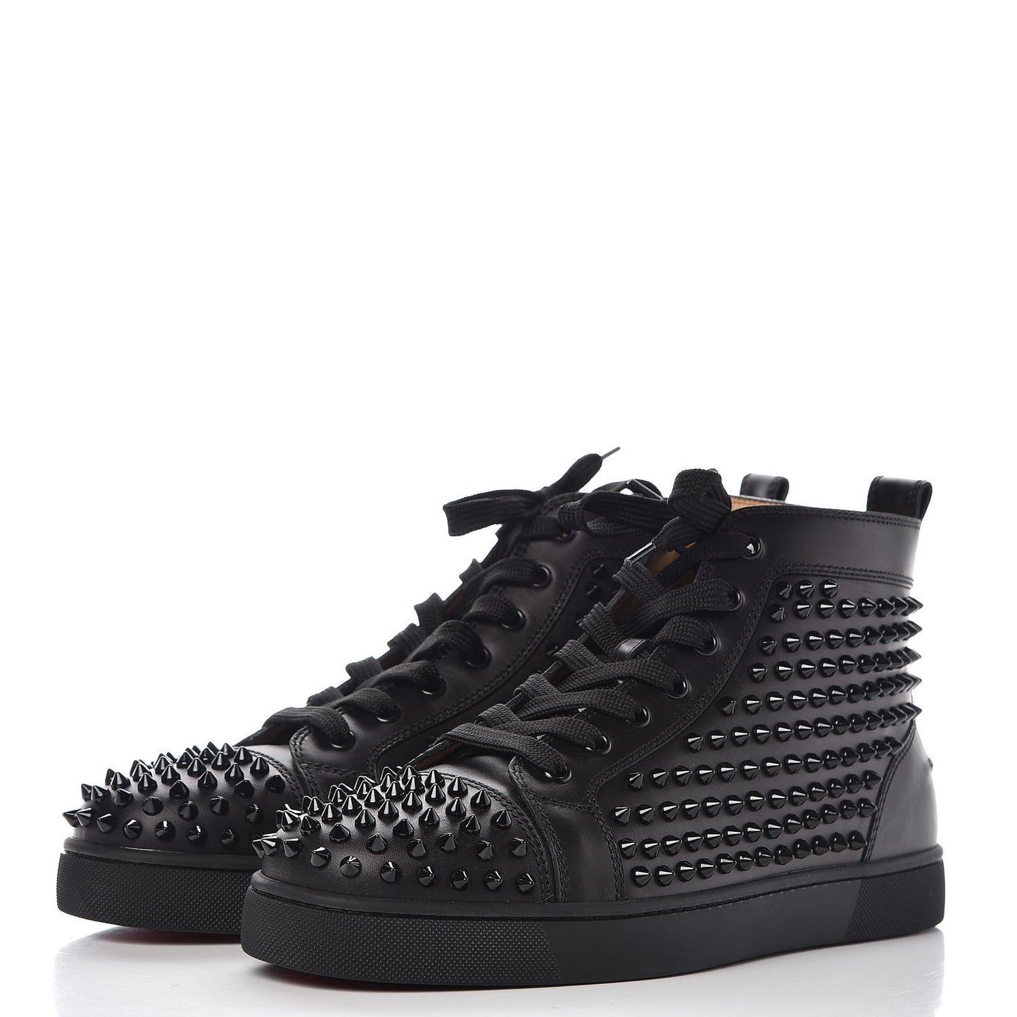 Mens Calfskin Louis Spikes Flat Sneakers 41.5 Black