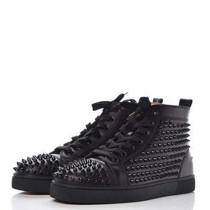 Christian Louboutin Mens Calfskin Louis Spikes Flat Sneakers 41.5 Black 3 of 8