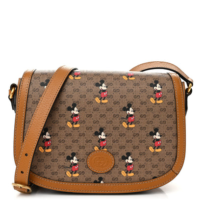 Gucci X DISNEY Mini Vintage GG Supreme Monogram Mickey Mouse Small Flap Messenger Bag Beige Vintage Sun Oil 1 of 11