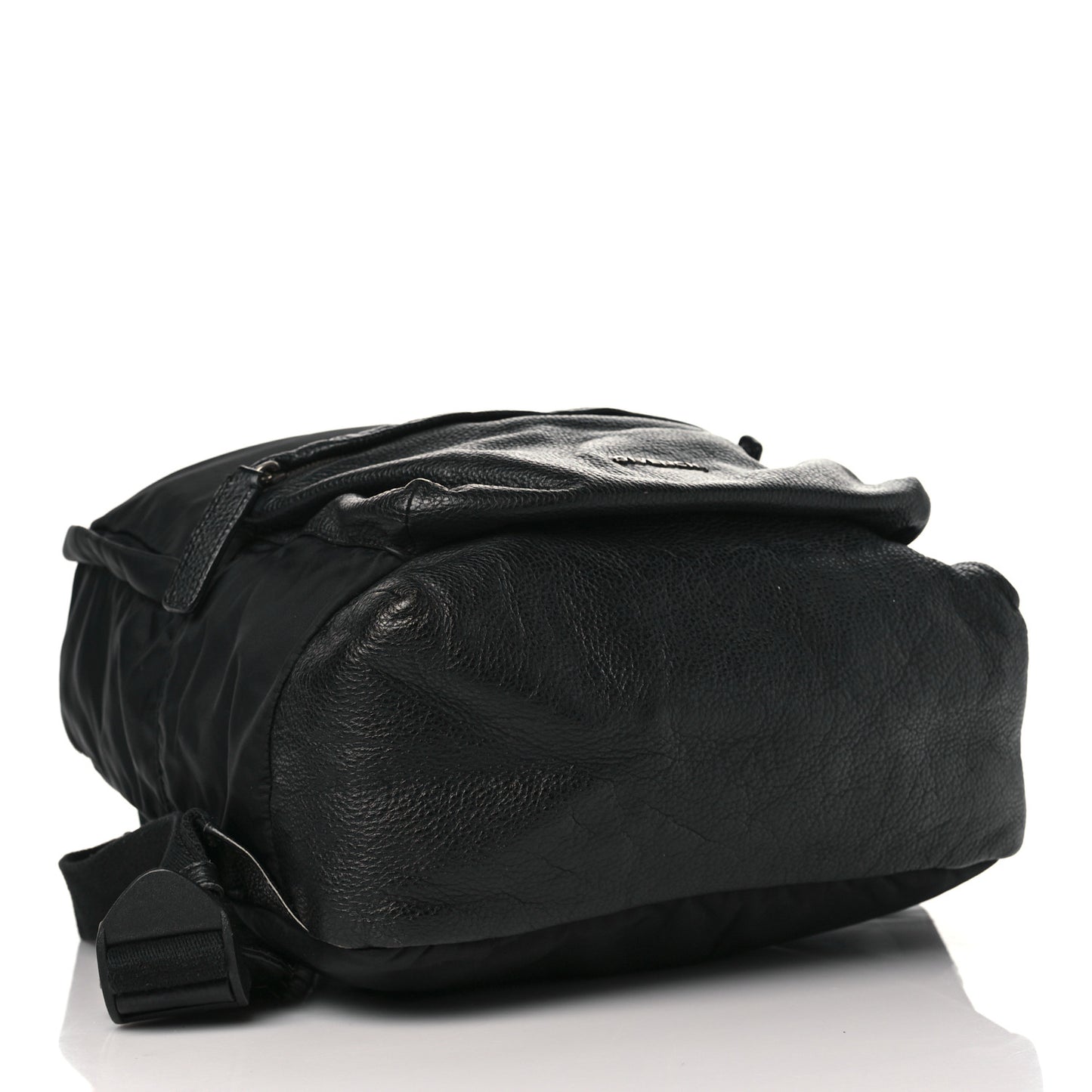 Nylon Calfskin Studded Backpack Black