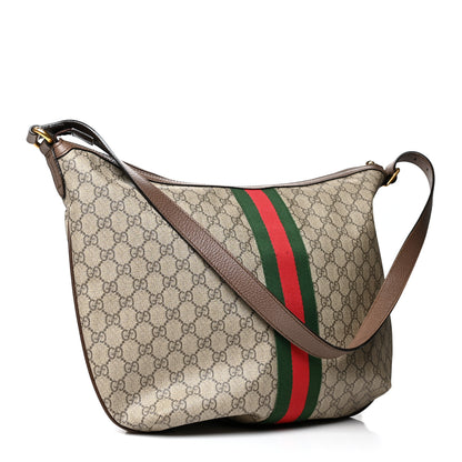 Gucci GG Supreme Monogram Web Ophidia Half Moon Hobo Brown 3 of 12