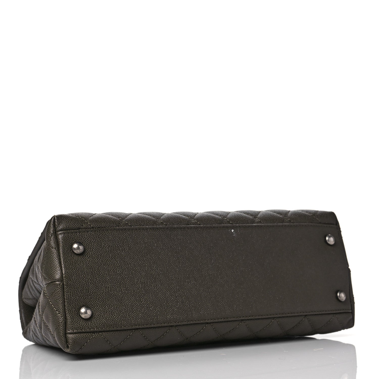 Chanel Caviar Lizard Quilted Small Coco Handle Flap Dark Grey 3 of 9