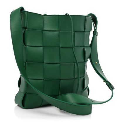 Bottega Veneta Lambskin Maxi Intrecciato Cassette Messenger Racing Green 3 of 28