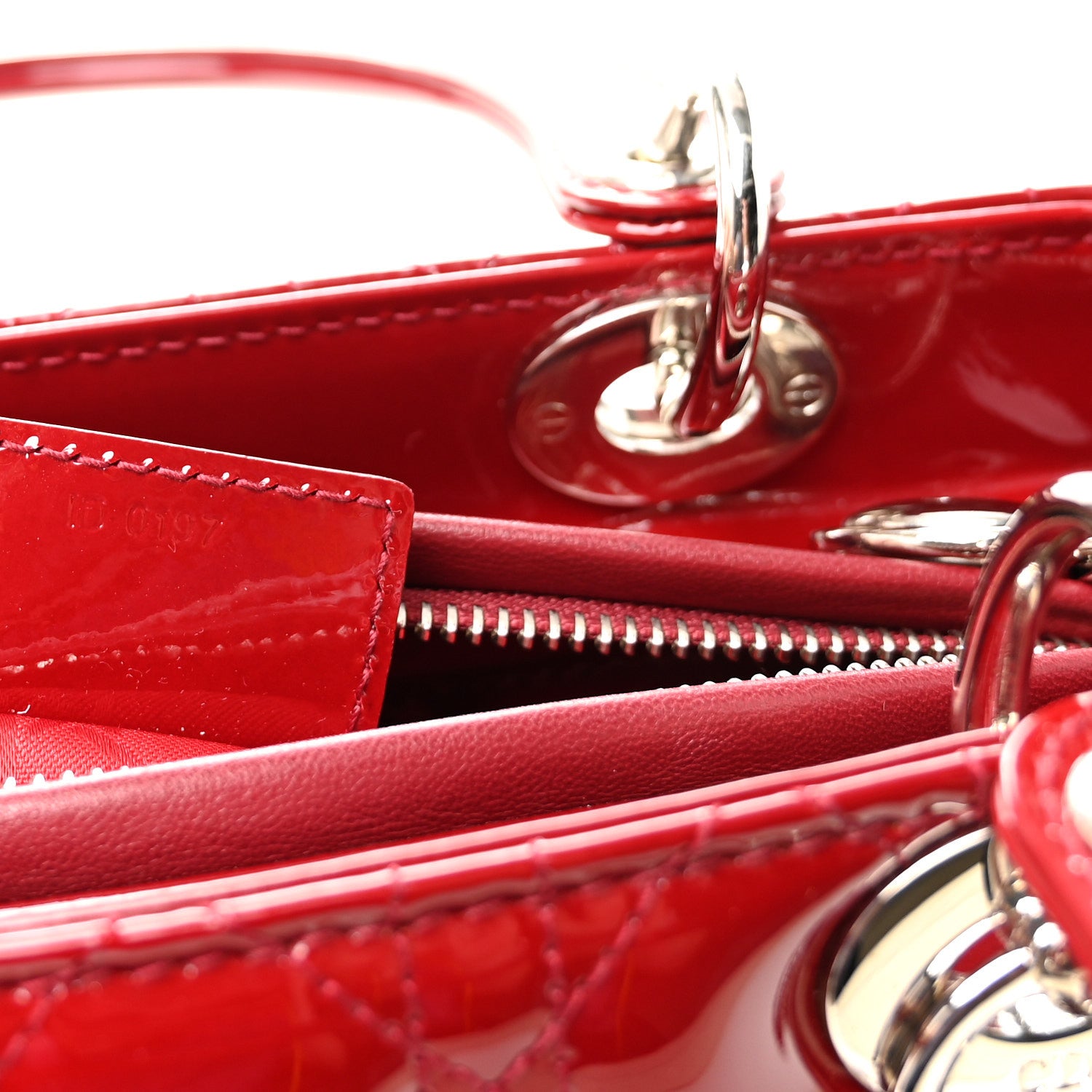 Christian Dior Patent Cannage Medium Lady Dior Red 7 of 10