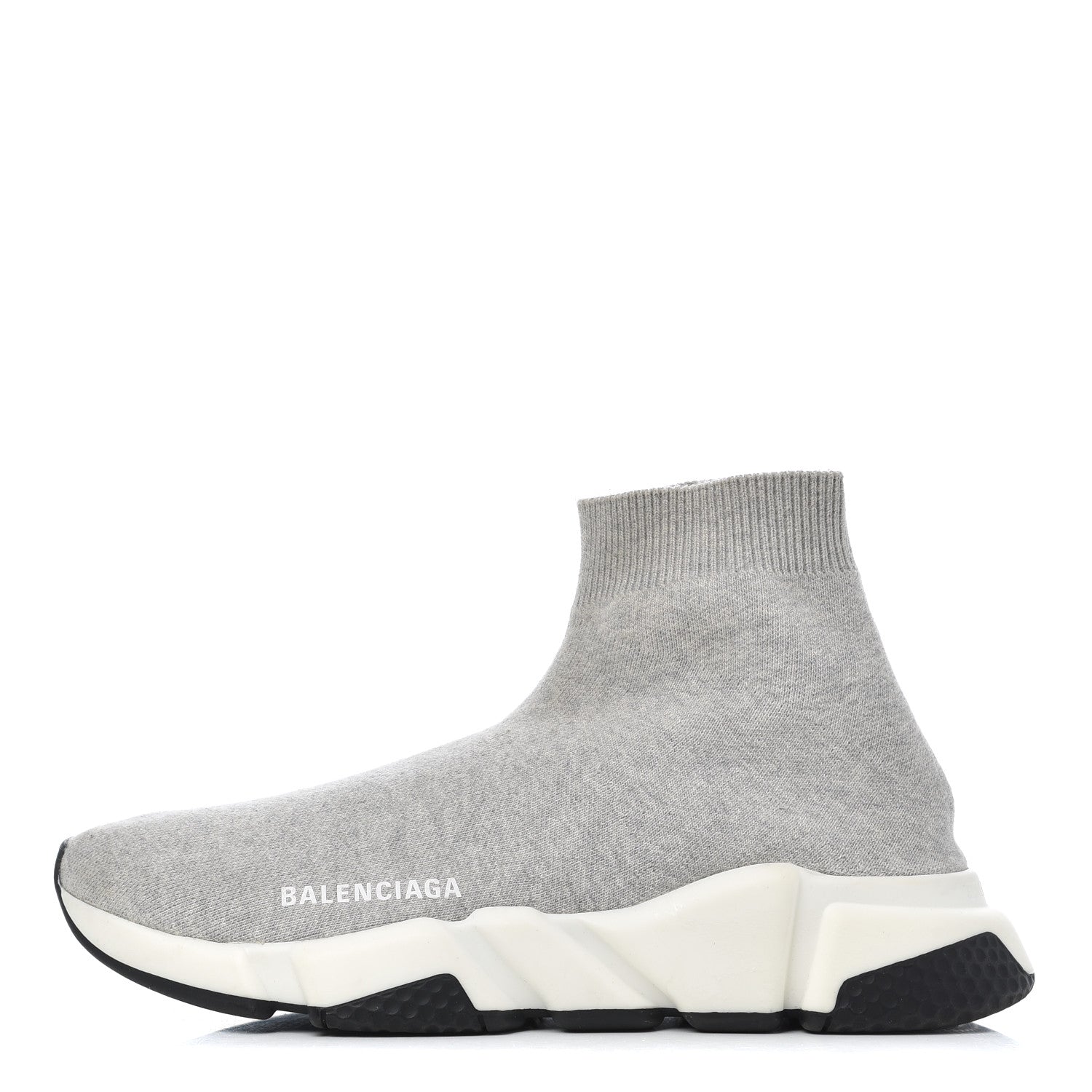 Balenciaga Sweatshirt Knit Bi-Color Sole Womens Speed Sneakers 39 Grey White Black 1 of 17