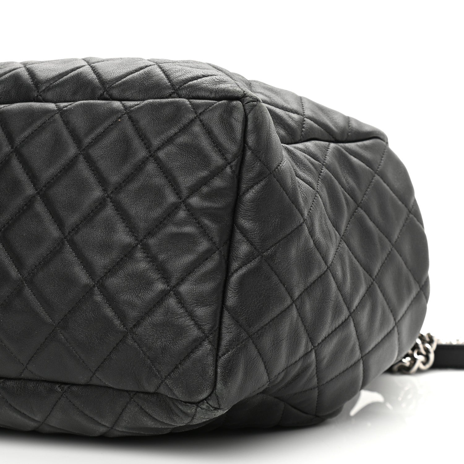 Chanel Lambskin Quilted CC Chain Bucket Bag Black 10 of 16