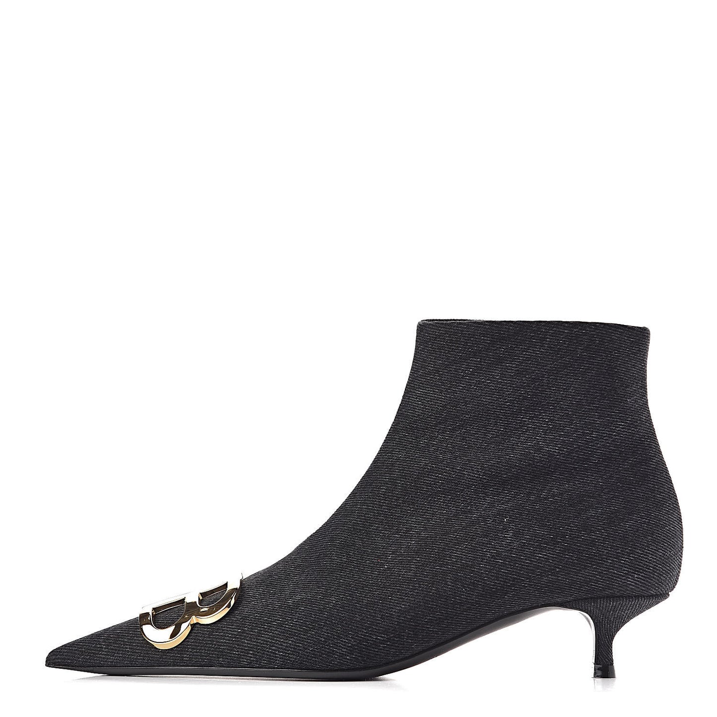 Denim BB Pointy Toe Ankle Booties 36 Black Vintage