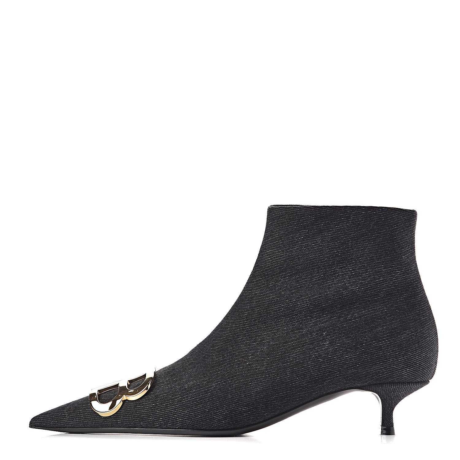 Balenciaga Denim BB Pointy Toe Ankle Booties 36 Black Vintage 1 of 9