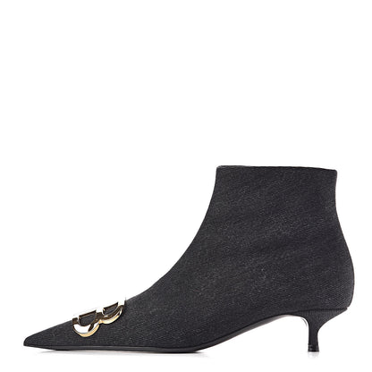 Balenciaga Denim BB Pointy Toe Ankle Booties 36 Black Vintage 1 of 9