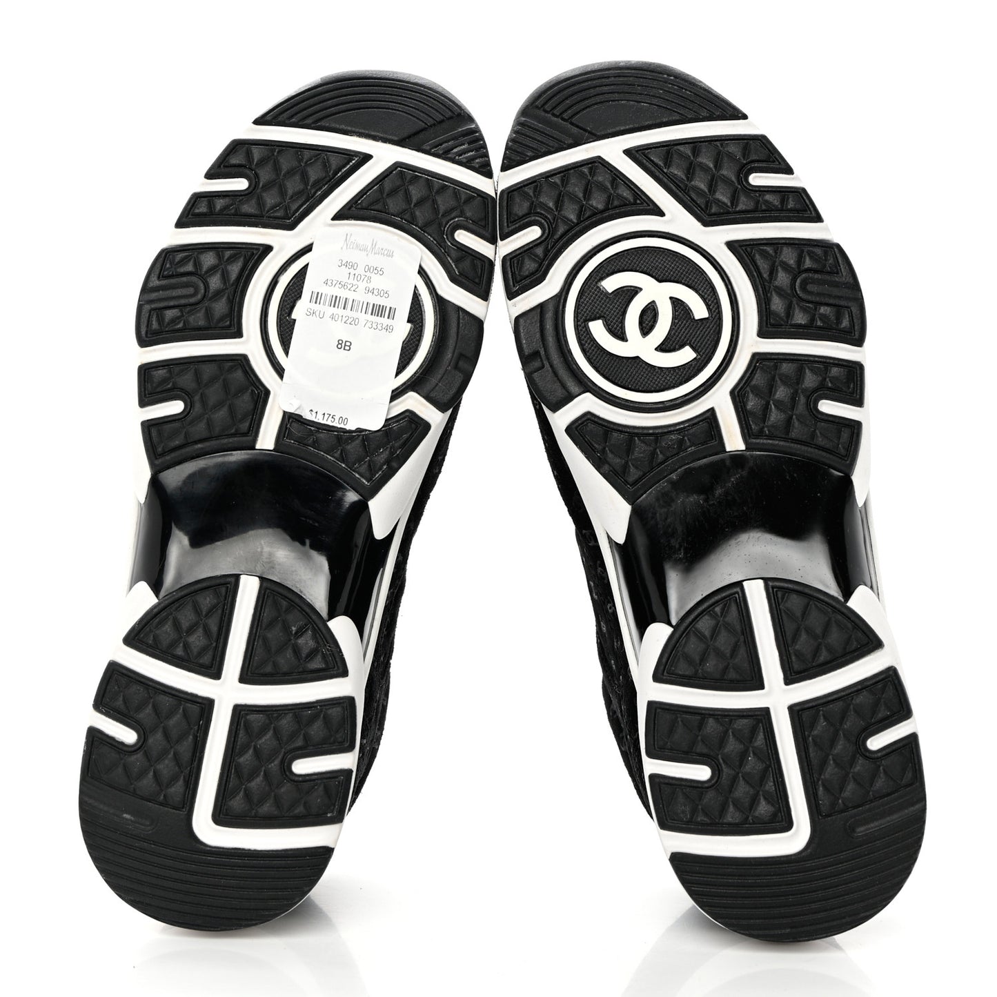 Suede Calfskin Printed CC Sneakers 38.5 Black