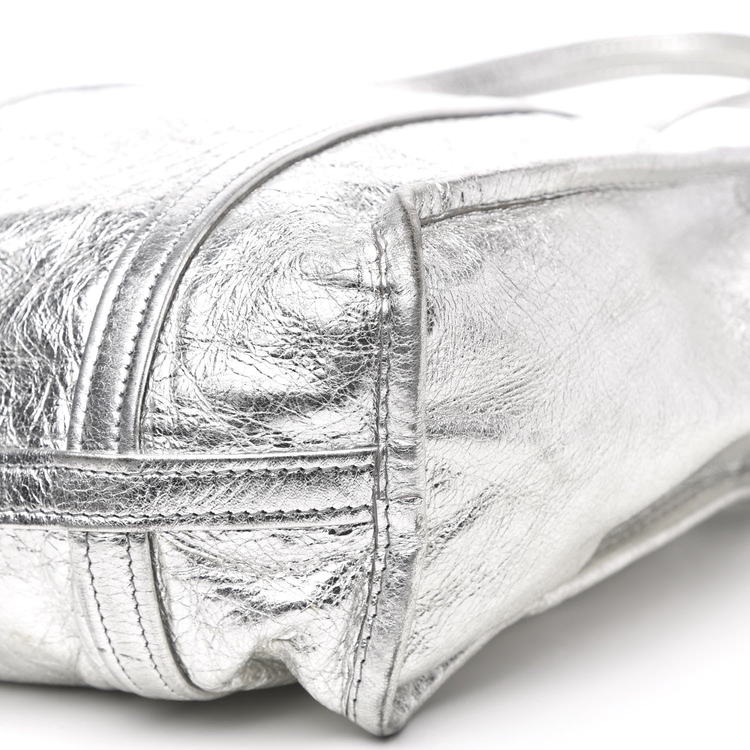 Balenciaga Metallic Calfskin S Bazar Shopper Tote Silver Hardware 10 of 14