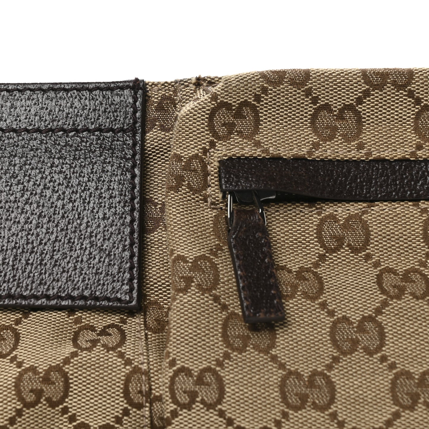 GG Monogram Double Pocket Belt Bag Dark Brown