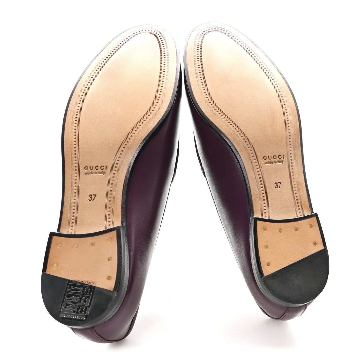 Gucci Real Betis Glamour Calfskin Womens Jordaan Horsebit Loafers 37 Shiny Vineyard 6 of 10
